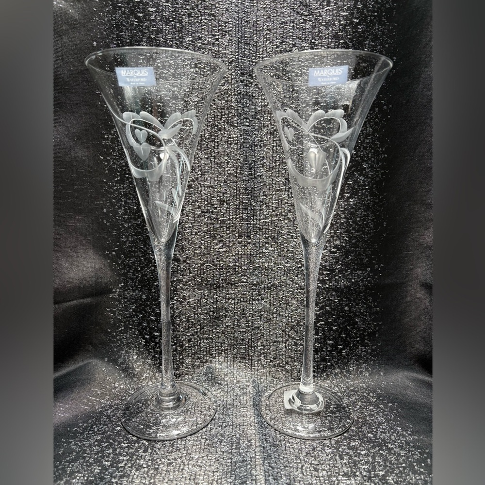 Waterford Crystal Celebration Toasting Flutes Marquis Pattern-Set of 2